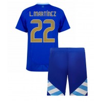 Camiseta Argentina Lautaro Martinez #22 Segunda Equipación Replica Copa America 2024 para niños mangas cortas (+ Pantalones cortos)